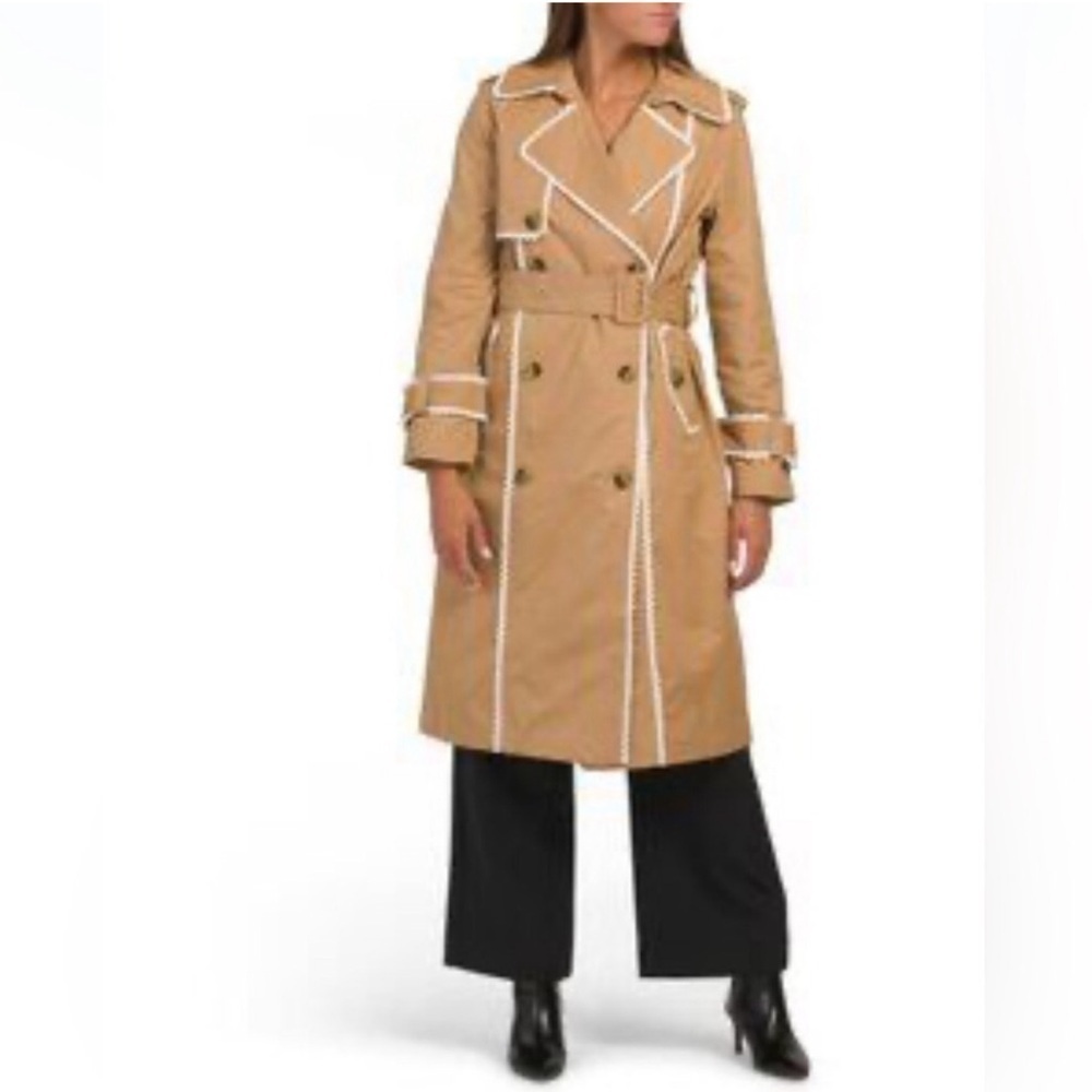 7 for all mankind Trimmed Trench Coat NWT - Picture 8 of 9